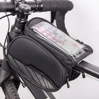 Waterproof bicycle frame bag with a removable phone case black Oem100512