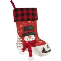 Ziemassvētku rotājums Sniega 28X50 sarkans sniegavīra zeķu apavi Jauns 416826