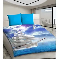 3D mikrosatīna gultas veļa 160X200 12 Ship on the Sea 1009 BedYou 1640677