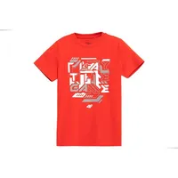 4F T-Shirt Junior Hjz21-Jtsm006 red Hjz21Jtsm006Czerwony