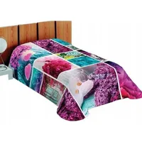 Akrila sega gultas pārklājs 155X220 3D Fluff 68 Girly Youth sirdis spalvas lavandas ziedi 1640279
