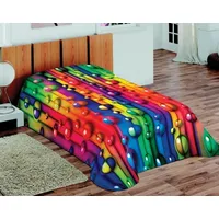 Akrila segas gultas pārklājs 155X220 3D Fluff 52 Colorful Bubbles 1640817