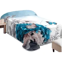 Akrila segas gultas pārklājs 155X220 3D Fluff 20 Butterfly and Optimism Blue ziedi 1640802