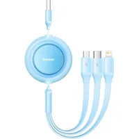 Baseus Bright Mirror 2 3In1 Usb Type A cable - micro  Lightning C 3.5A 1.1M blue Camj010017