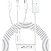 Baseus Superior 3In1 Usb kabelis Iphone Lightning Usb-C microUSB 3.5 A 1.5 m White 6953156205536