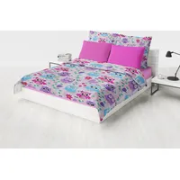 Bērnu gultas pārklājs 150X200 Magic Owls pūces violeti rozā lapas ziedi notis 1641913
