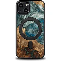 Bewood Wood and Resin Case for iPhone 13 Magsafe Unique Planet Earth - Blue-Green Bwd12062-0