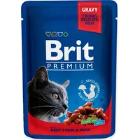 Brit Premium Cat Beef StewPeas - wet cat food 100G Art1113884