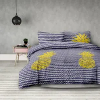 Decoking Mikrošķiedras gultas veļa 160X200 ananāsi violeti dzelteni Pineapple Basic 5000553