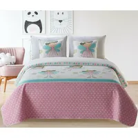 Dekoratīvais gultas pārklājs 140X200 Bērnu fejas balta rozā piparmētru Princese 5100382