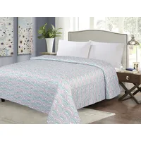Dekoratīvais gultas pārklājs 170X210 Morrigan pelēks balts rozā tirkīzs 1272366
