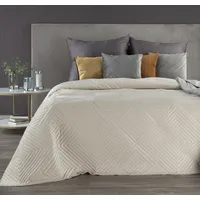 Dekoratīvais gultas pārklājs 170X210 Sofia 2, krēmkrāsas samta ģeometrija 380243