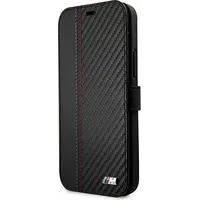 Etui Bmw Bmflbkp12Smcarbk iPhone 12 mini 5,4 czarny black book M Collection Pu Carbon Stripe