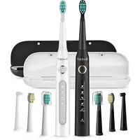 Fairywill Sonic toothbrushes with head set and case Fw-507 Black white X001A4Ds