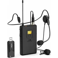 Fifine K031B bezvadu mikrofons blogam  podkastiem strīmošanai tālruņiem datoram melns