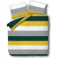 Flaneļa gultas veļa 140X200 Stripes 31484/2 pelēks zaļš dzeltens 2330658