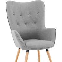 FrommAmpStarck Skandināvu mīkstais krēsls ar augstu atzveltni Pelēks 10260164