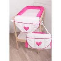 Gluck Baby Pārtinamais galds ar piederumiem somā Minky 090 Rw, balts un rozā 1640089