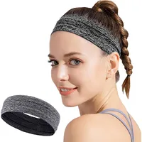 Gray fabric elastic headband for running fitness Head Band Grey