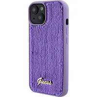 Guess Sequin Script Logo Case for iPhone 15 Plus Purple Guhcp15Mpsfdgsu