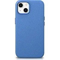 Icarer iPhone 14 Plus magnētiskais ādas maciņš ar Magsafe Litchi Premium Leather Case zilu 6975092685531