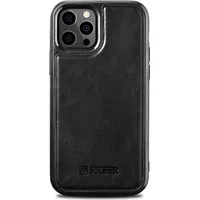 Icarer Korpuss pārklāts ar dabīgu ādu priekš iPhone 12 Pro Max Leather Oil Wax melns 6958955876628