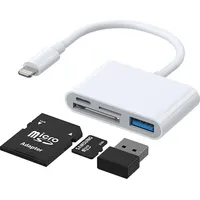 Joyroom Hub karšu lasītāja adapteris iPhone Otg Lightning - Usb Sd Tf lasītājs balts 6941237169259