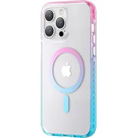Kingxbar Magnētiskais maciņš iPhone 14 Plus Magsafe Pqy Ice Crystal Series rozā un zilā krāsā 6959003509222
