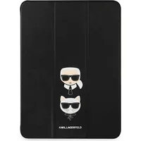 Klfc12Okck Karl Lagerfeld and Choupette Head Saffiano Folio Cover for iPad Pro 12.9 Black