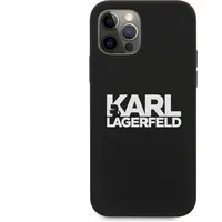 Klhcp12Lslklrbk Karl Lagerfeld Stack White Logo Silicone Case for iPhone 12 Pro Max 6.7 Black
