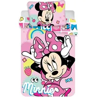 Kokvilnas gultas veļa 100X135 Mini Minnie Mouse rozā krāsains 9695 bērnu spilvendrānai 40X60 2330755