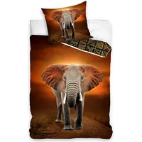 Kokvilnas gultas veļa 160X200 Elephant Africa spilvendrāna 70X80 Nl211089