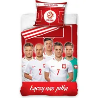 Kokvilnas gultas veļa 160X200 futbolisti 2936 sarkana Polija Futbola komanda Bumba mūs vieno Pzpn173066 1459030