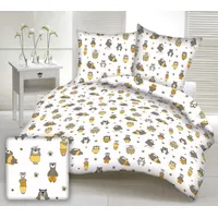 Kokvilnas gultasveļa 90X120 1534E balts rotaļu lācītis, gudrības, drēbes, dzeltenās bites 1948156