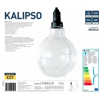 Platinet Lampa wisząca Pendant Lamp Kalipso P150438-D E27 ChromeClear Glass 18X32 44029 Ppl08Ch