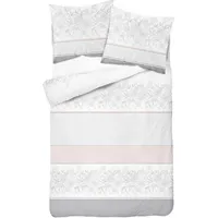 Satīna gultasveļa 220X200 Ziedi rozes balts rozā pulveris sudrabs 3236 A Fashion Satin 2049632