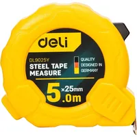 Steel Measuring Tape 5M 25Mm Deli Tools Edl9025Y Yellow