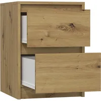 Top E Shop Topeshop K2 Artisan nightstand/bedside table 2 drawers Oak
