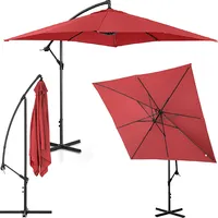 Uniprodo Dārza lietussargs uz kvadrātveida staba 250 x cm, sarkanbrūns 10250554