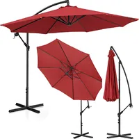 Uniprodo Dārza lietussargs uz rokas, apaļš noliecams, diam. 300 cm sarkanbrūns 10250539