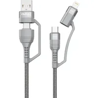 Usb cable Dudao L20Xs 4In1 Usb-C  Lightning Usb-A 2.4A, 1M Gray