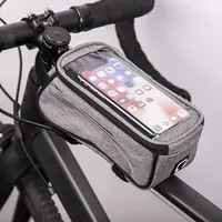 Waterproof bike frame bag with phone holder gray Oem100509