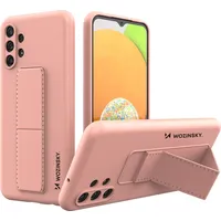 Wozinsky Silikona maciņš ar statīvu priekš Samsung Galaxy A13 5G Kickstand Case rozā 9145576247983