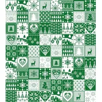 Ziemassvētku gultasveļa 200X220 zaļi rūtaini ziemeļbrieži eglītes kokvilnas sirsniņas S18 1946361