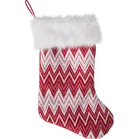 Ziemassvētku rotājums Kristen zeķu kurpes balts sarkans zigzags 1169129