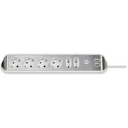 Desktop-Power-Plus with Usb-2.0-Hub 6-Way socket, white, Brennenstuhl 1153590620