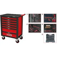 Racingline Black/Red tool cabinet with seven drawers and 515, Kstools 826.7515Kst