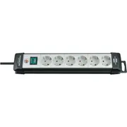 extension socket 6-Way black/lightgrey 5M H05Vv-F 3G1,5, Brennenstuhl 1951560101