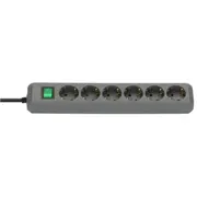 Pagarinātājs Eco-Line ar 6 kontaktligzdām, pelēks, 1,5M, Brennenstuhl 1159540015