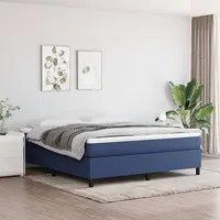 atsperu gultas rāmis, zils, 180X200 cm, audums